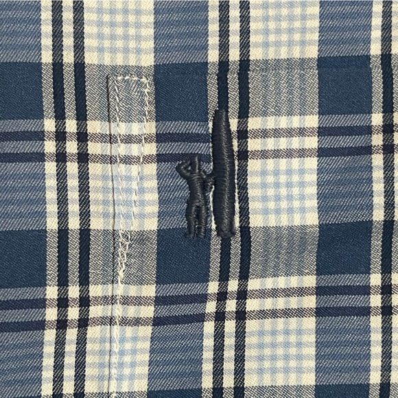 Johnnie-O Navy and White Plaid Shirt - Picture 8 of 14